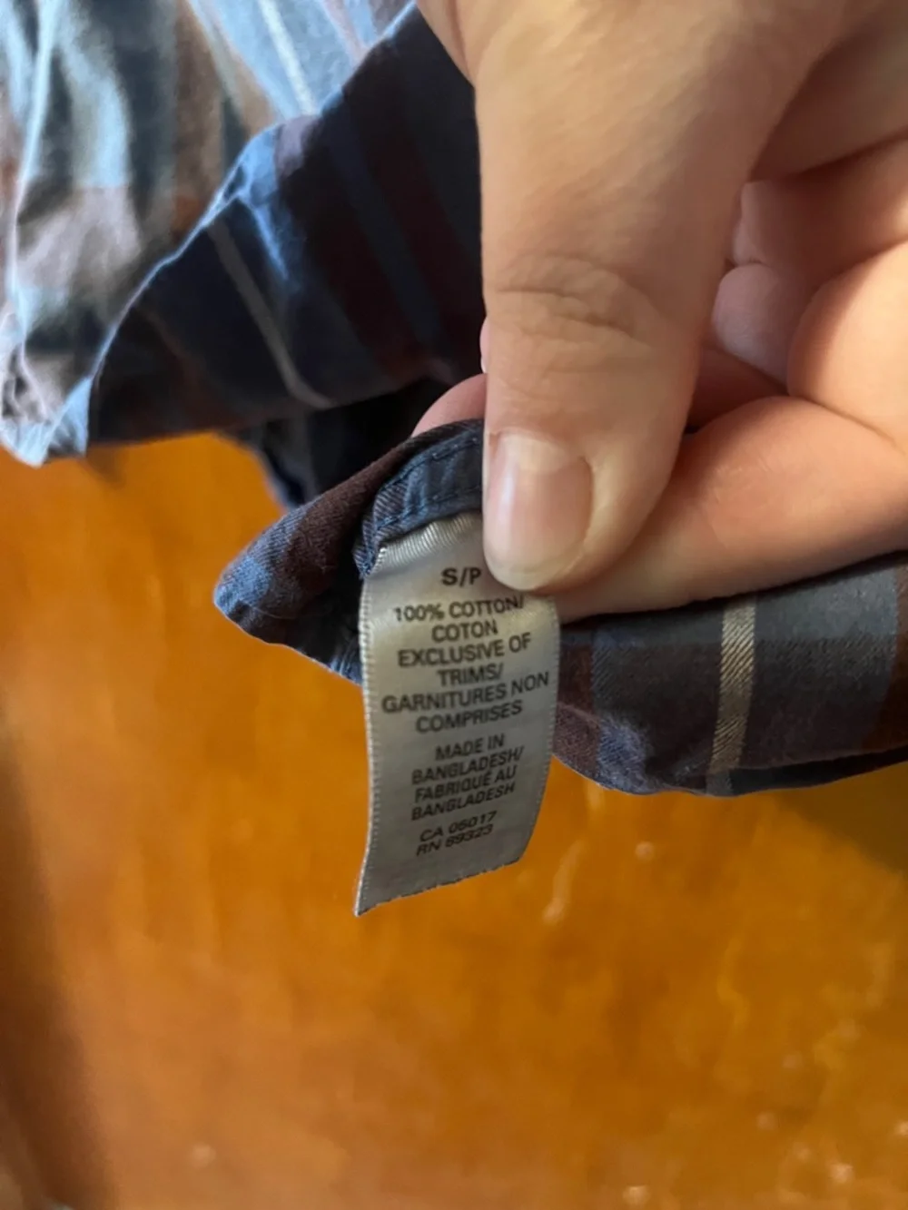 Men’s Roots Plaid Button-Down Shirt in Blue and Brown Small - Picture 4 of 10